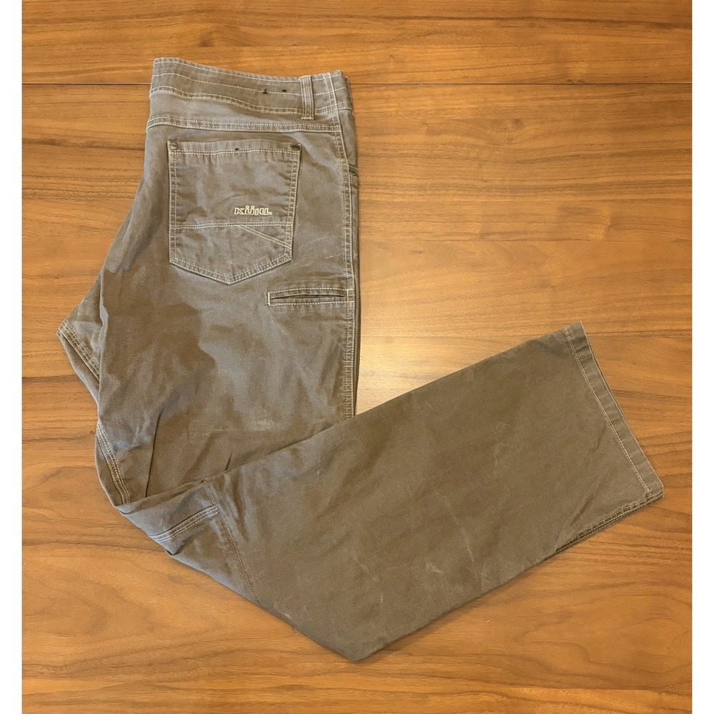 KUHL Kanvus Jean Pants Mens 38x32 (Fits 38x31) Brown Straight Articulated Knee